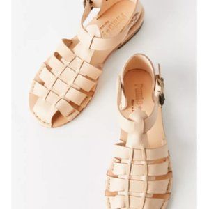Punto Pigro Leather White Sandals in Natural Size 38